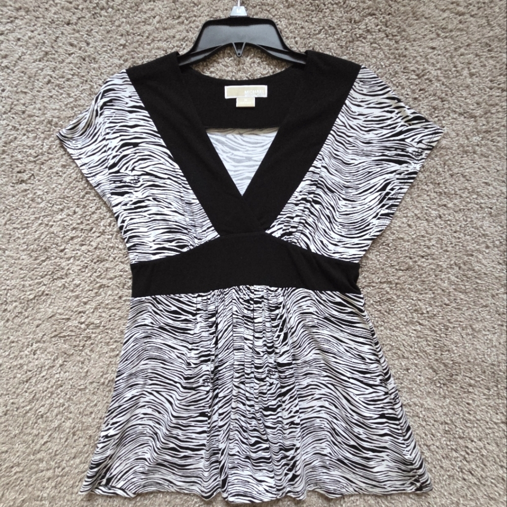 Michael Kors Zebra Print Stretch Jersey Top